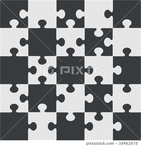 Connected Jigsaw Puzzle Pattern - Stock Illustration [38462678] - PIXTA