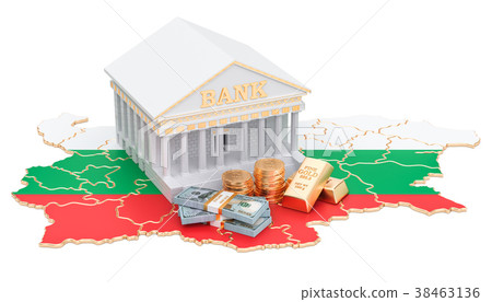 Banking system in Bulgaria concept. 3D rendering Banking system in Bulgaria concept. 3D rendering 38463136