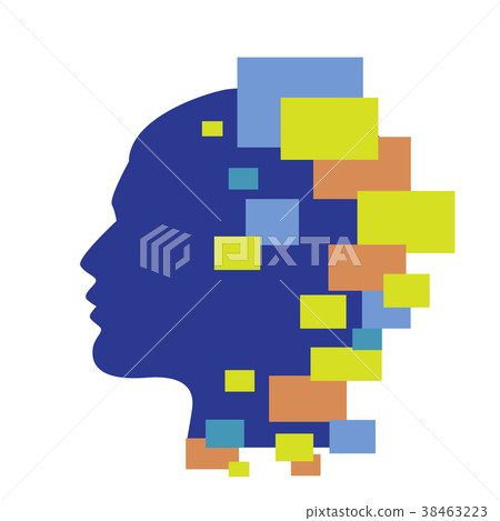 Techno human head vector illustration 38463223