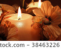 Burning candles on dark background. 38463226