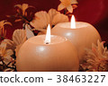 Burning candles on dark background. 38463227