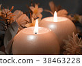 Burning candles on dark background. 38463228