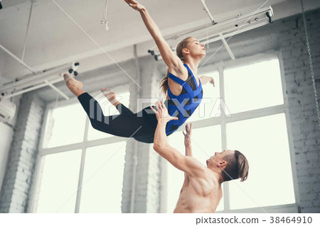 Sensual couple performing an artistic Sensual couple performing an artistic 38464910
