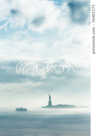 Staten Island Ferry and Statue of Liberty. Staten Island Ferry and Statue of Liberty. 38465375