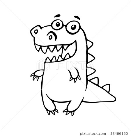Cartoon friendly dragon. Vector illustration. 38466160
