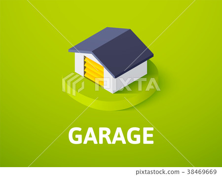 Garage isometric icon, isolated on color 38469669