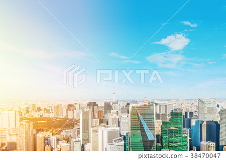 aerial city skyline in Roppongi Hill, Tokyo, Japan 38470047