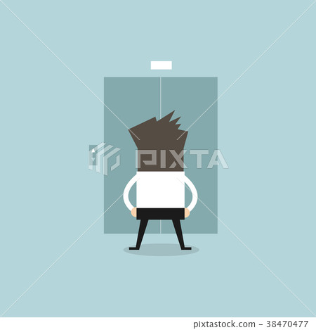 Businessman waiting for the elevator. Businessman waiting for the elevator. 38470477