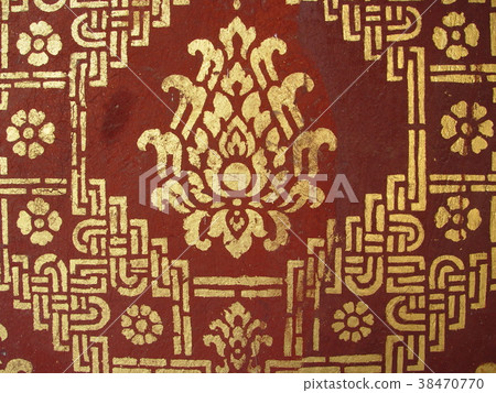 Buddhist temple-Wat Seung's "pattern on the wall" (Luang Prabang / Laos) 38470770
