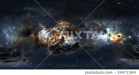 360 Space panorama with nebula and stars 38471369