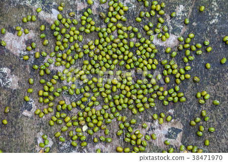 Mung bean, green moong dal. Copy space. Top view 38471970