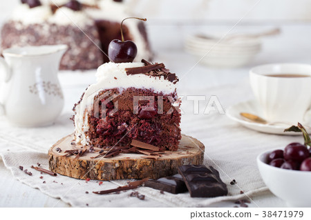 Black forest cake, Schwarzwald pie Copy space. 38471979
