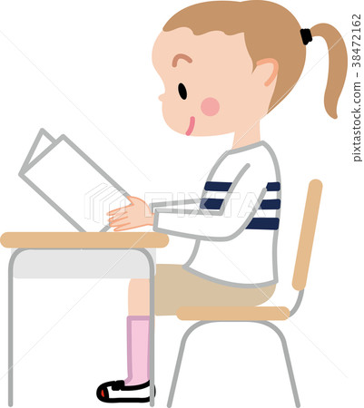 Beautiful posture child illustration sideways Beautiful posture child illustration sideways 38472162