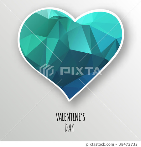 Vector crystal heart isolated on white background. - Stock Illustration ...