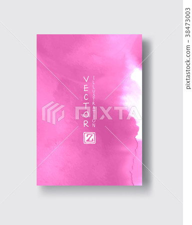 Elegant brochure template design ink brush element 38473003