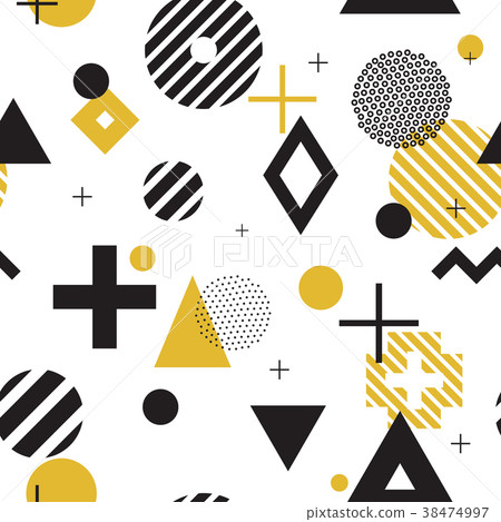 Memphis style seamless pattern 38474997