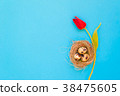 tilip flowers with spotted quail eggs 38475605