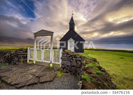 Black wooden church of Budir in Iceland Black wooden church of Budir in Iceland 38476156