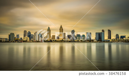 Sunset skyline of San Diego downtown, California 38476158
