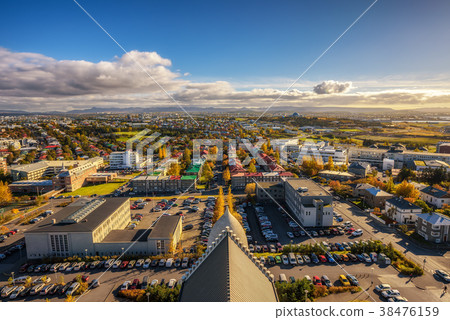 Reykjavik in Iceland viewed from above 38476159