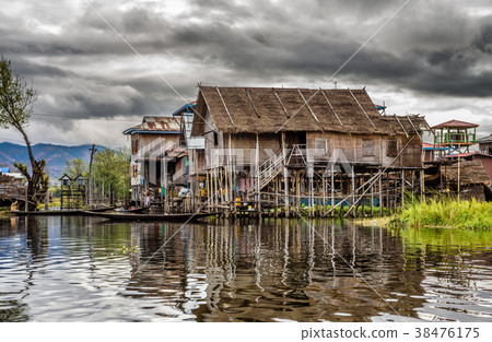 Wooden houses on piles, Inle Lake, Myanmar 38476175