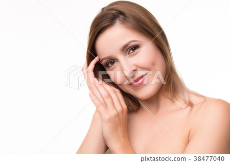 Woman beauty face portrait isolated on white 38477040