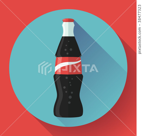cola bottle soda bottle with red lable flat vector cola bottle soda bottle with red lable flat vector 38477323