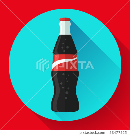 cola bottle soda bottle with red lable flat vector 38477325