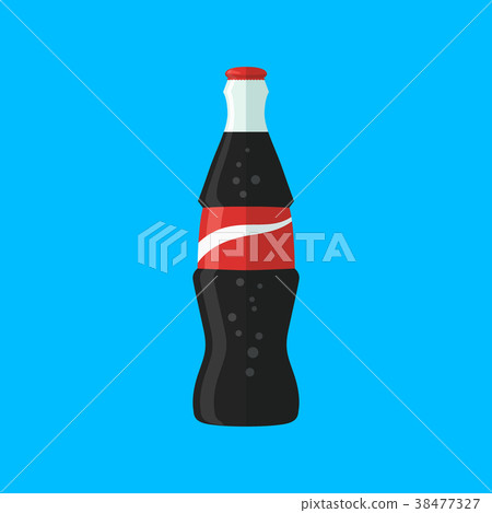 cola bottle soda bottle with red lable flat vector 38477327