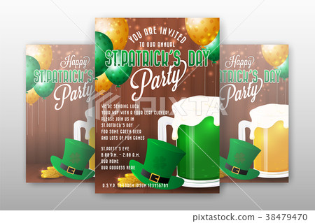 Realistic St.Patrick's day party invitation Realistic St.Patrick's day party invitation 38479470