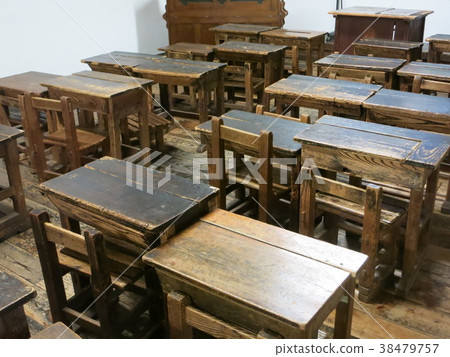 Old Elementary School Classroom Scenery Stock Photo 38479757