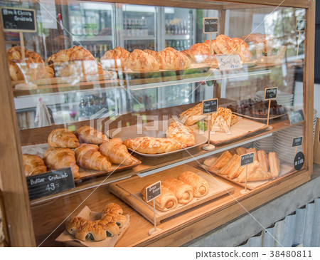 Bakery on shelf show for sale, with tag price Bakery on shelf show for sale, with tag price 38480811