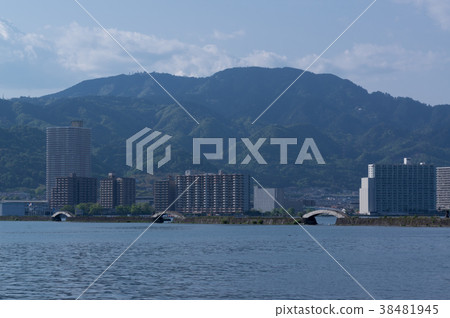 Scenery of Lake Biwa Otsu Port, Shiga Prefecture, Japan 38481945