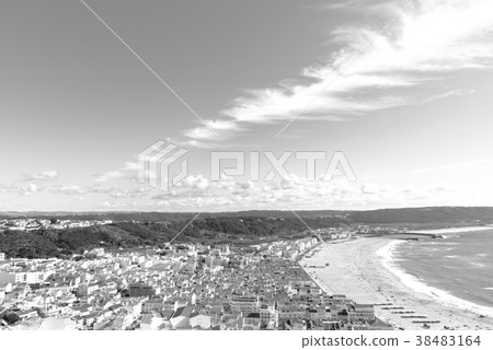 [Monotone] Landscape of sunny Nazareth (Portugal) 38483164