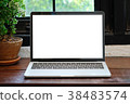 Laptop computer with blank screen for mock up 38483574