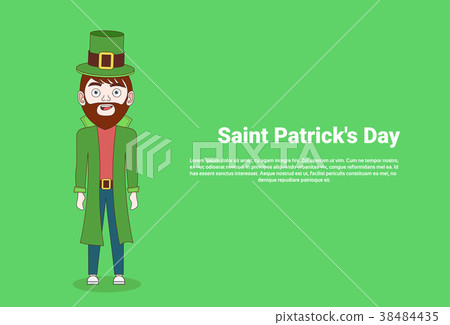 Man In Traditional Irish Costume And Green Hat 38484435