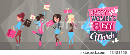 Happy Intenational Women Day Horizontal Banner 38485566