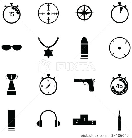 clay shooting icon set clay shooting icon set 38486042