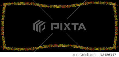 Beautiful autumn leaves frame on black background. Beautiful autumn leaves frame on black background. 38486347
