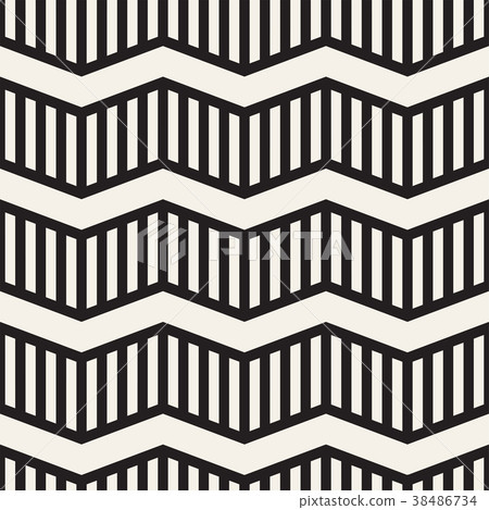Vector seamless zigzag line pattern. Abstract 38486734