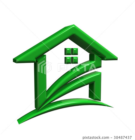 Green House. 3D Rendering Illustration 38487437