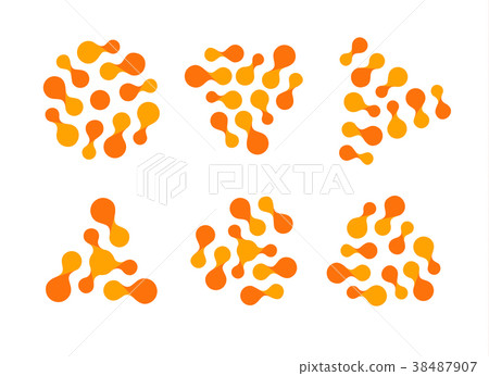 Logo of connect network. Abstract orange color 38487907