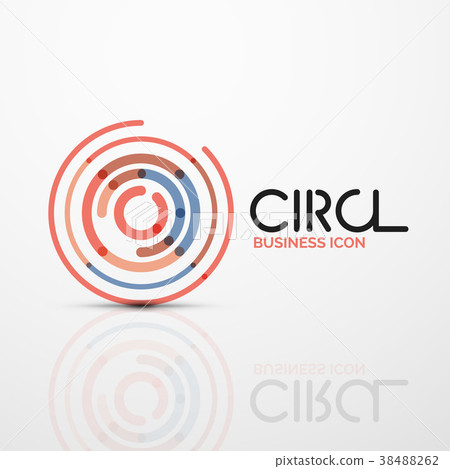 Abstract swirl lines symbol, circle logo icon 38488262