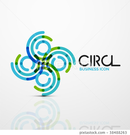Abstract swirl lines symbol, circle logo icon 38488263