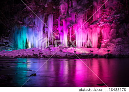 Ice pillar of thirty hammer Mikazuki no Oclite Light Up Night view (Chichibu city, Saitama Prefecture) February 2018 Ice pillar of thirty hammer Mikazuki no Oclite Light Up Night view (Chichibu city, Saitama Prefecture) February 2018 38488278