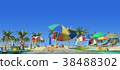 3d rendering of section of beach. View from side. 38488302