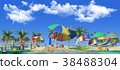 3d rendering of section of beach. View from side. 38488304