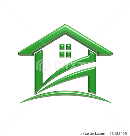 Green House. 3D Rendering Illustration 38488469