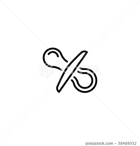 Thin line baby icon. Pacifier, dummy nipple Thin line baby icon. Pacifier, dummy nipple 38489352