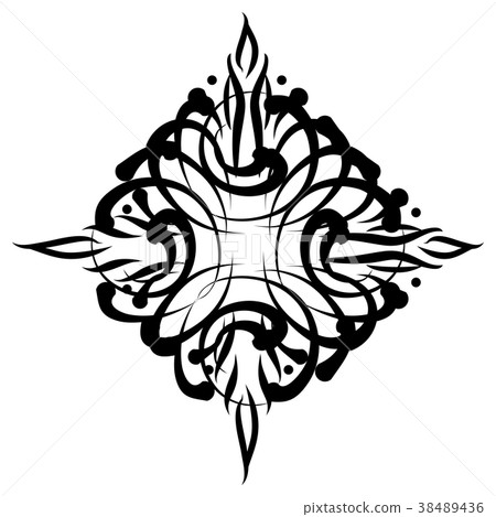 Black ornament on a white background. Drawing with 38489436